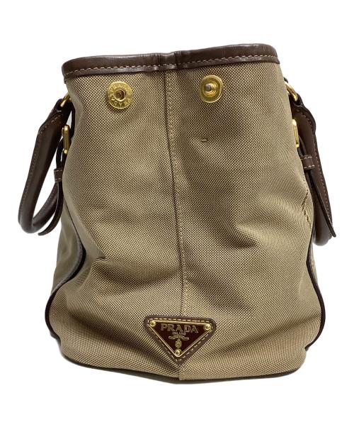 PRADA（プラダ）PRADA (プラダ) 2WAYショルダーバッグ ベージュ×ブラウンの古着・服飾アイテム