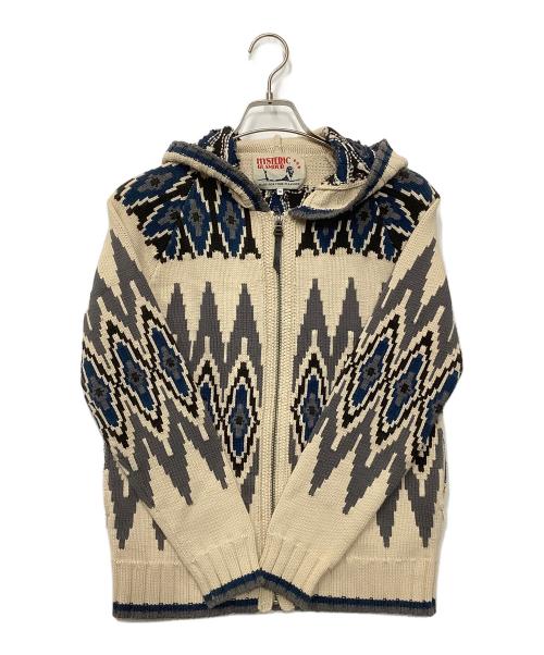 Hysteric Glamour（ヒステリックグラマー）Hysteric Glamour (ヒステリックグラマー) ニットパーカー ベージュ サイズ:Mの古着・服飾アイテム