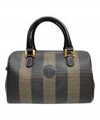 FENDIフェンディ）の古着「ミニボストンバッグ」｜ブラック×ブラウン