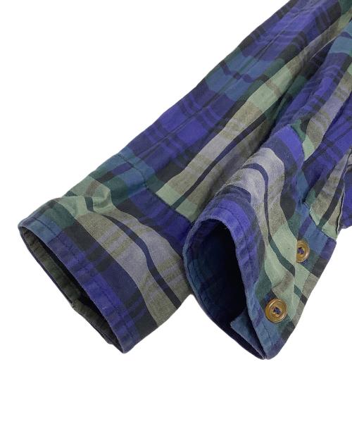 Vivienne Westwood man（ヴィヴィアン ウェストウッド マン）Vivienne Westwood man (ヴィヴィアン ウェストウッド マン) 長袖シャツ ネイビー×グリーン サイズ:46の古着・服飾アイテム