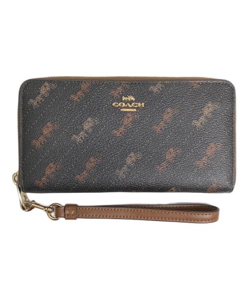 COACH（コーチ）COACH (コーチ) 長財布 ブラック×ベージュの古着・服飾アイテム