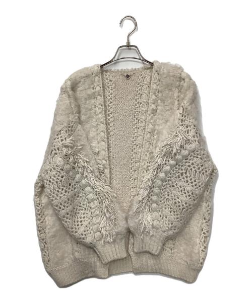 Snidel（スナイデル）Snidel (スナイデル) 厚手カーディガン ホワイト サイズ:Fの古着・服飾アイテム