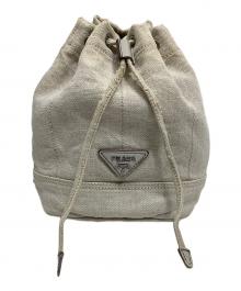 PRADA（プラダ）の古着「巾着ポーチ」｜ベージュ