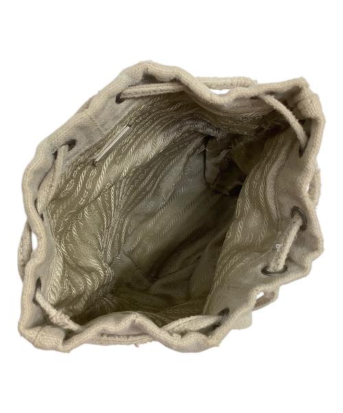 PRADA（プラダ）PRADA (プラダ) 巾着ポーチ ベージュの古着・服飾アイテム