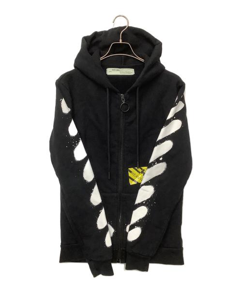 OFFWHITE（オフホワイト）OFFWHITE (オフホワイト) ジップパーカー ブラック サイズ:Sの古着・服飾アイテム