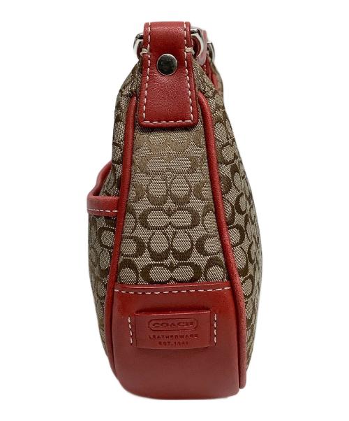 COACH（コーチ）COACH (コーチ) ショルダーバッグ レッド×ベージュの古着・服飾アイテム