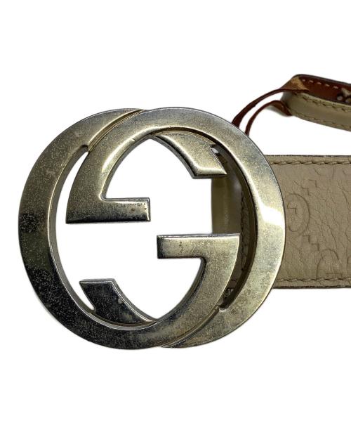 GUCCI（グッチ）GUCCI (グッチ) インターロッキングG/GGエンボスレザーベルトの古着・服飾アイテム
