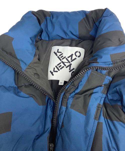 KENZO（ケンゾー）KENZO (ケンゾー) モノグラムロゴ総柄ダウンジャケット ブルー×ブラック サイズ:Mの古着・服飾アイテム