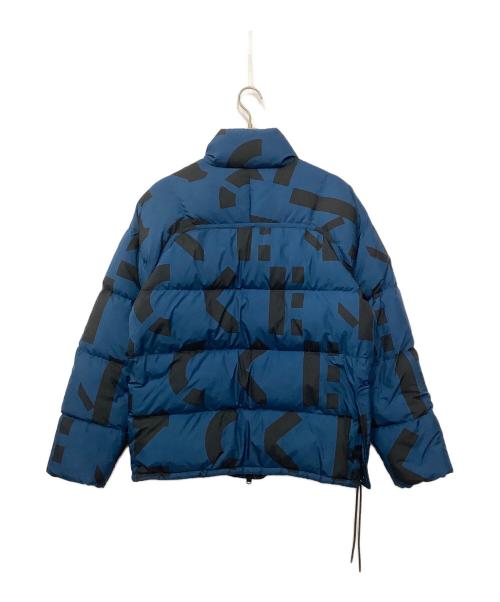 KENZO（ケンゾー）KENZO (ケンゾー) モノグラムロゴ総柄ダウンジャケット ブルー×ブラック サイズ:Mの古着・服飾アイテム