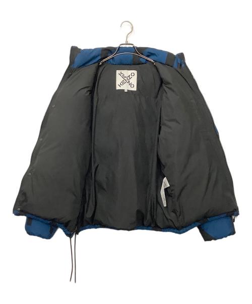 KENZO（ケンゾー）KENZO (ケンゾー) モノグラムロゴ総柄ダウンジャケット ブルー×ブラック サイズ:Mの古着・服飾アイテム