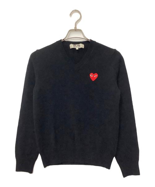 PLAY COMME des GARCONS（プレイコムデギャルソン）PLAY COMME des GARCONS (プレイコムデギャルソン) 薄手ニット ブラック サイズ:Lの古着・服飾アイテム