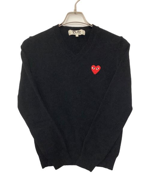 PLAY COMME des GARCONS（プレイコムデギャルソン）PLAY COMME des GARCONS (プレイコムデギャルソン) 薄手ニット ブラック サイズ:Lの古着・服飾アイテム