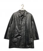 Salvatore Ferragamoサルヴァトーレ フェラガモ）の古着「レザーコート」｜ブラック