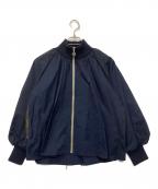 MARECHAL TERREマルシャルテル）の古着「スタンドカラーボリュームフレアーブルゾン」｜ネイビー