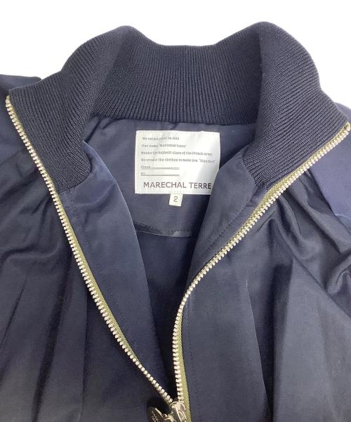 MARECHAL TERRE（マルシャルテル）MARECHAL TERRE (マルシャルテル) スタンドカラーボリュームフレアーブルゾン ネイビー サイズ:2の古着・服飾アイテム