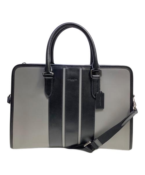 COACH（コーチ）COACH (コーチ) ブリーフケース グレー×ブラックの古着・服飾アイテム