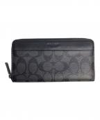 COACHコーチ）の古着「ラウンドファスナー長財布」｜ブラック