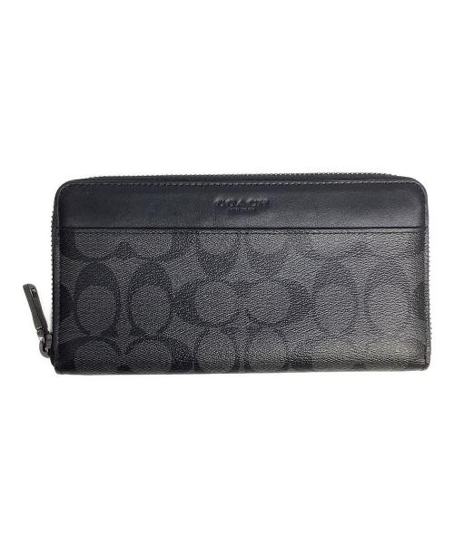 COACH（コーチ）COACH (コーチ) ラウンドファスナー長財布 ブラックの古着・服飾アイテム