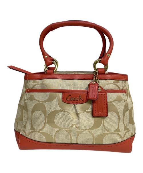 COACH（コーチ）COACH (コーチ) トートバッグ ベージュ×オレンジの古着・服飾アイテム