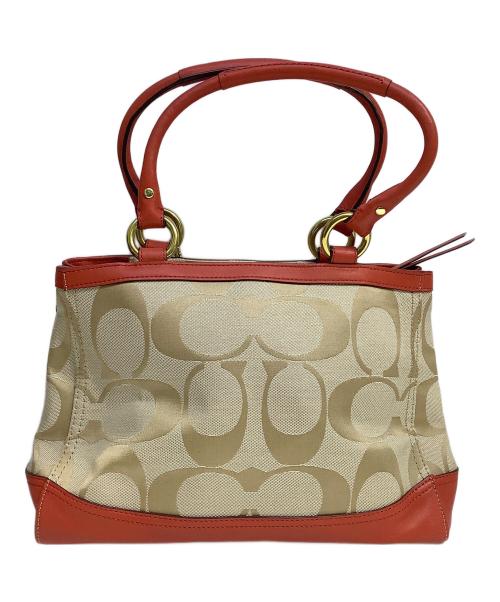 COACH（コーチ）COACH (コーチ) トートバッグ ベージュ×オレンジの古着・服飾アイテム