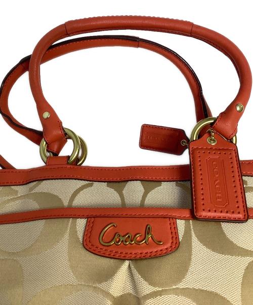 COACH（コーチ）COACH (コーチ) トートバッグ ベージュ×オレンジの古着・服飾アイテム