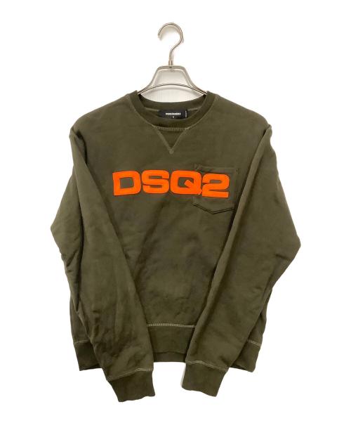 DSQUARED2（ディースクエアード）DSQUARED2 (ディースクエアード) スウェット グリーン サイズ:Sの古着・服飾アイテム