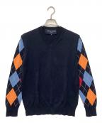 COMME des GARCONS HOMMEコムデギャルソン オム）の古着「薄手ニット」｜ネイビー