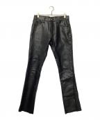 mnmlミニマル）の古着「フェイクレザーパンツ」｜ブラック