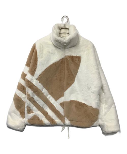 adidas（アディダス）adidas (アディダス) ファートラックジャケット ベージュ×ホワイト サイズ:Lの古着・服飾アイテム