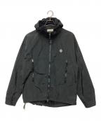 STONE ISLANDストーンアイランド）の古着「ナイロンリップストップジップアップフーディ」｜ブラック