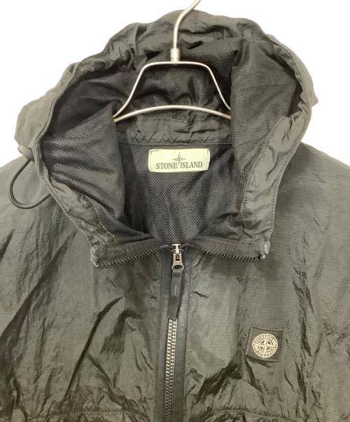 STONE ISLAND（ストーンアイランド）STONE ISLAND (ストーンアイランド) ナイロンリップストップジップアップフーディ ブラック サイズ:Mの古着・服飾アイテム