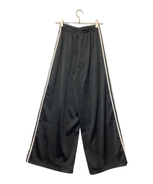 adidas（アディダス）adidas (アディダス) アディカラー サテン ワイドレッグ トラックパンツ ブラック サイズ:Sの古着・服飾アイテム