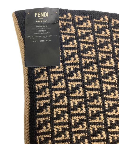 FENDI（フェンディ）FENDI (フェンディ) マフラー ブラウン×ブラックの古着・服飾アイテム