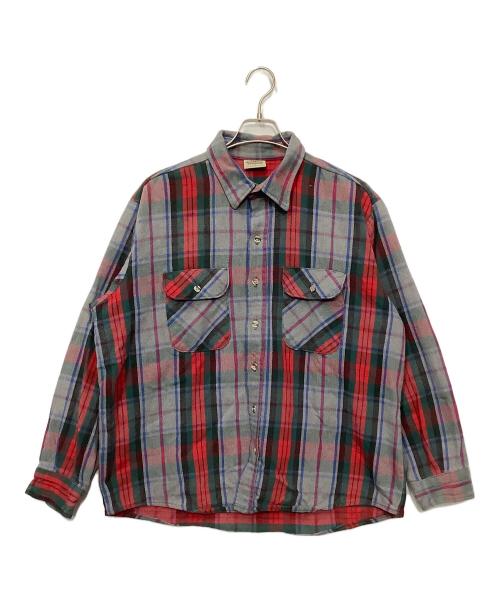 FIVE BROTHER（ファイブブラザー）FIVE BROTHER (ファイブブラザー) 長袖シャツ グレー×レッド サイズ:XLの古着・服飾アイテム