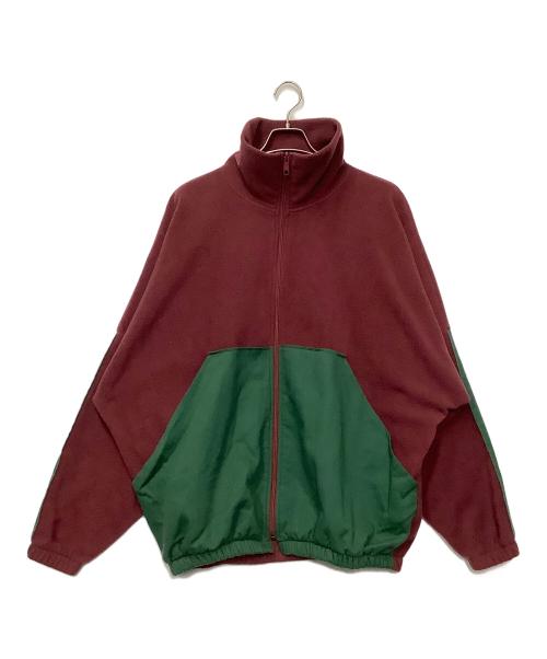 MALL（-）MALL (-) フリースジャケット レッド×グリーン サイズ:XLの古着・服飾アイテム