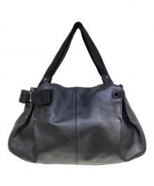 Salvatore Ferragamo（サルヴァトーレ フェラガモ）の古着「レザーホーボーバッグ」｜ブラック