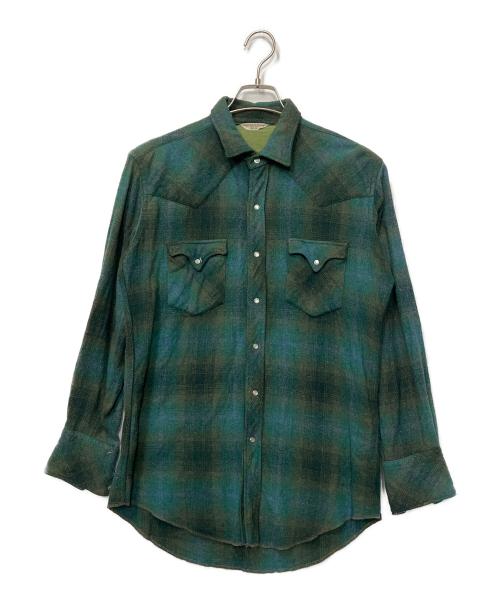 single needle（シングルニードルズ）single needle (シングルニードルズ) 長袖シャツ グリーン サイズ:15 1/2-33の古着・服飾アイテム