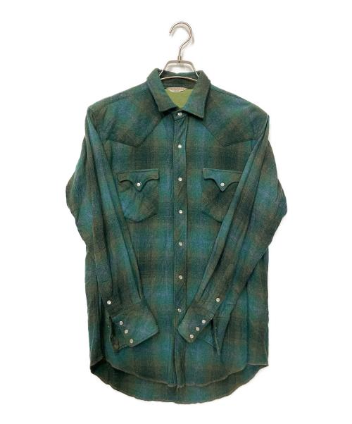 single needle（シングルニードルズ）single needle (シングルニードルズ) 長袖シャツ グリーン サイズ:15 1/2-33の古着・服飾アイテム