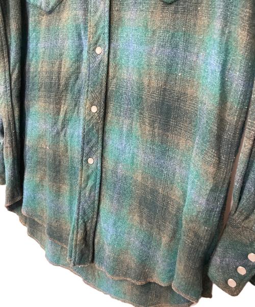 single needle（シングルニードルズ）single needle (シングルニードルズ) 長袖シャツ グリーン サイズ:15 1/2-33の古着・服飾アイテム