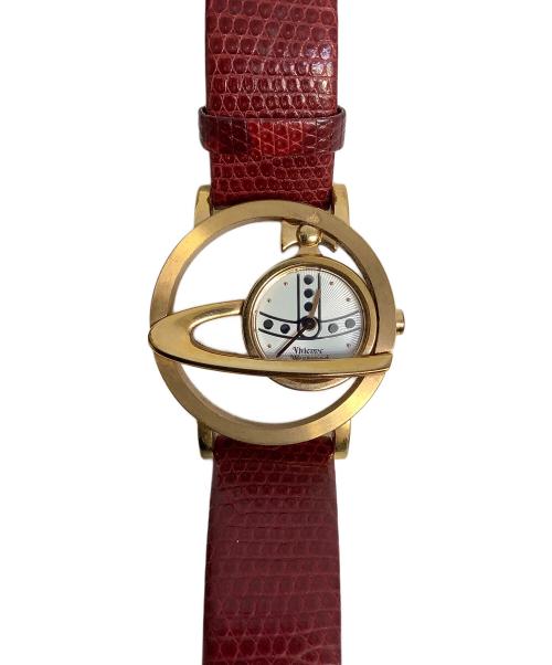 Vivienne Westwood（ヴィヴィアンウエストウッド）Vivienne Westwood (ヴィヴィアンウエストウッド) 腕時計 レッド×ゴールドの古着・服飾アイテム