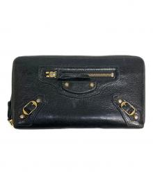 BALENCIAGA（バレンシアガ）の古着「ラウンドファスナー財布」｜ブラック