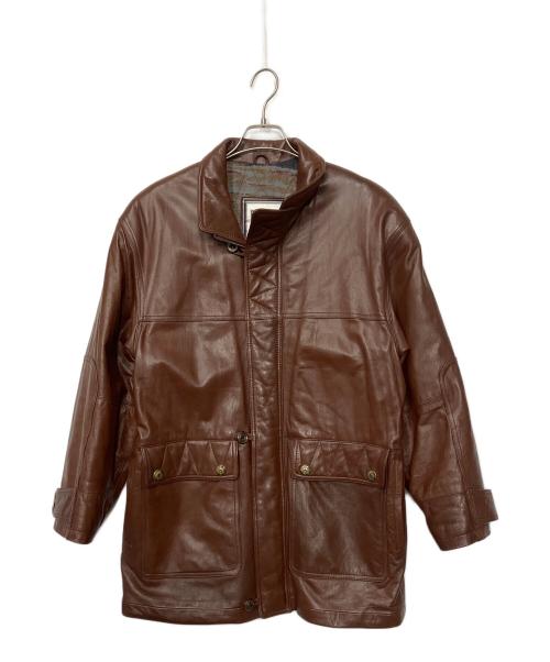 via nuova pelle（ヴィア ヌーヴァ ペレ）via nuova pelle (ヴィア ヌーヴァ ペレ) レザージャケット ブラウン サイズ:48の古着・服飾アイテム