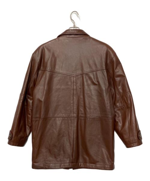 via nuova pelle（ヴィア ヌーヴァ ペレ）via nuova pelle (ヴィア ヌーヴァ ペレ) レザージャケット ブラウン サイズ:48の古着・服飾アイテム