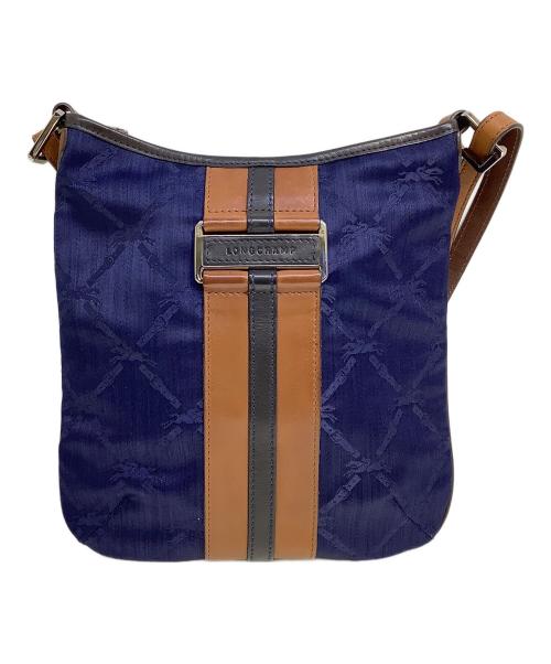 LONGCHAMP（ロンシャン）LONGCHAMP (ロンシャン) ショルダーバッグ ブラウン×ネイビーの古着・服飾アイテム