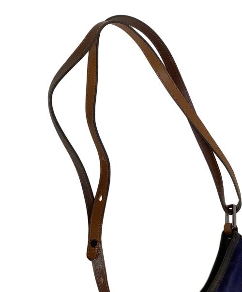 LONGCHAMP（ロンシャン）LONGCHAMP (ロンシャン) ショルダーバッグ ブラウン×ネイビーの古着・服飾アイテム