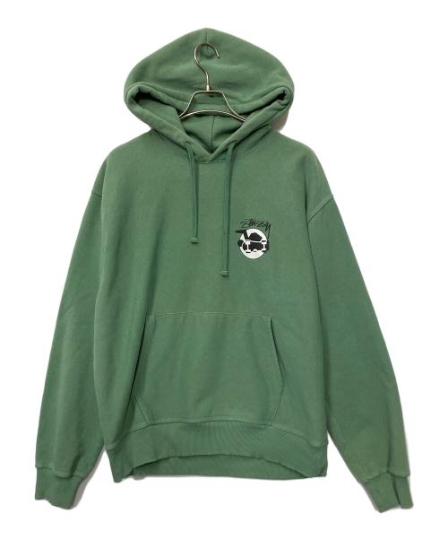 stussy（ステューシー）stussy (ステューシー) プルオーバーパーカー グリーン サイズ:Lの古着・服飾アイテム