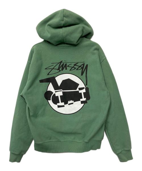 stussy（ステューシー）stussy (ステューシー) プルオーバーパーカー グリーン サイズ:Lの古着・服飾アイテム