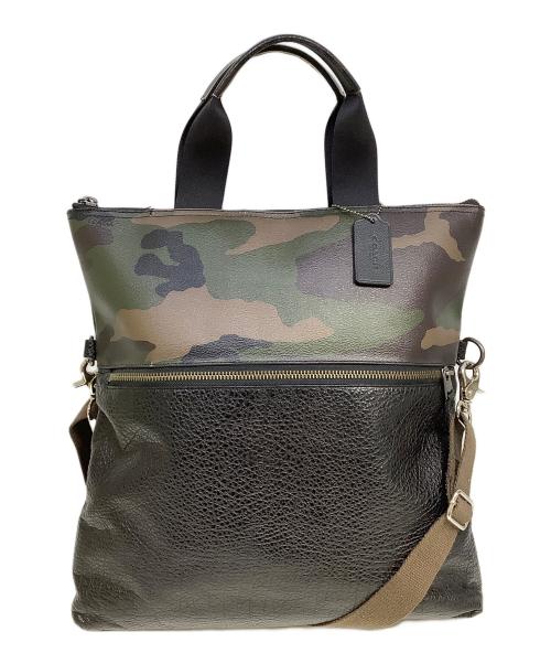 COACH（コーチ）COACH (コーチ) 2WAYバッグ ブラック×ブラウンの古着・服飾アイテム