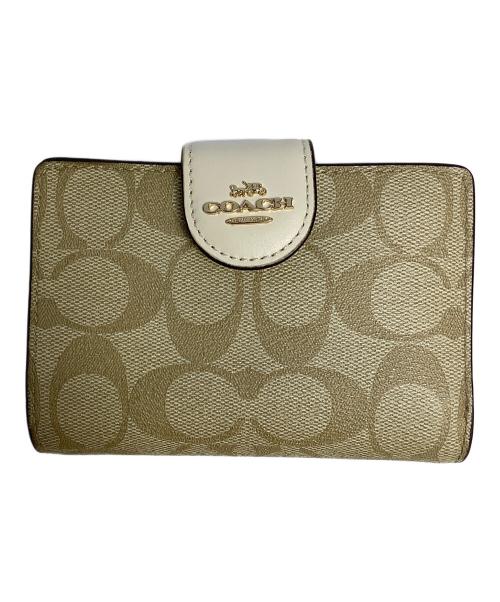 COACH（コーチ）COACH (コーチ) 2つ折り財布 ベージュの古着・服飾アイテム