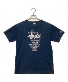 Champion×stussy（チャンピオン×ステューシー）の古着「半袖カットソー」｜ネイビー